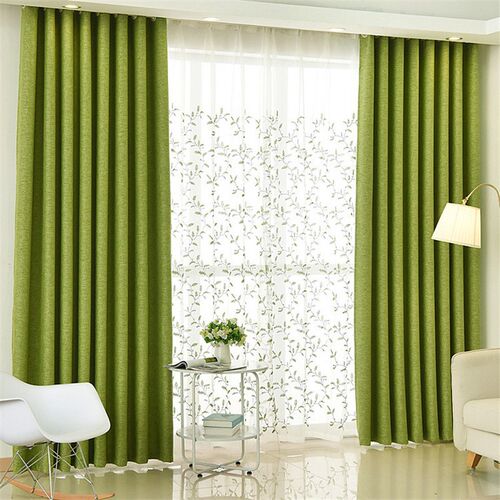 Green Blackout Drapes Finished Customize Blackout Curtains