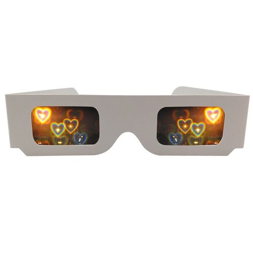 5pcs Packs Love Lens Heart Diffraction Prism Fireworks Rave