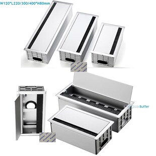 Aluminum Rectangle Wire Cable Tabletop Desktop Grommet Box