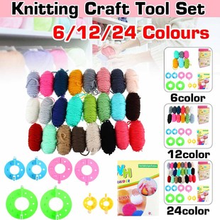 6/12/24Colors 4 Size Pompom Maker Fluff Ball Waver Weave Mak