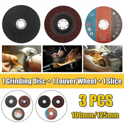 3 in 1 100/125mm Grinding Disc + Louver Wheel + Slice sharpe