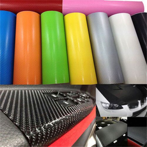 127cmx10/20cm 3D Carbon Fiber Vinyl Car Wrap Sheet Roll Film
