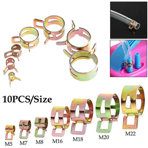 10Pcs 5-22mm Spring Clip Fuel Line Hose Water Pipe Air Tube