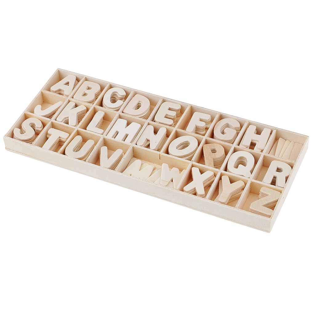 156Pcs Wooden Letters Natural Wood Alphabet Letters and Numb