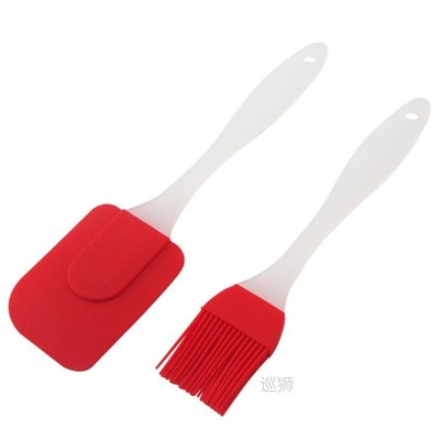 2PCS/ Set Silicone Spatula Barbeque Brush Cooking Utensil To