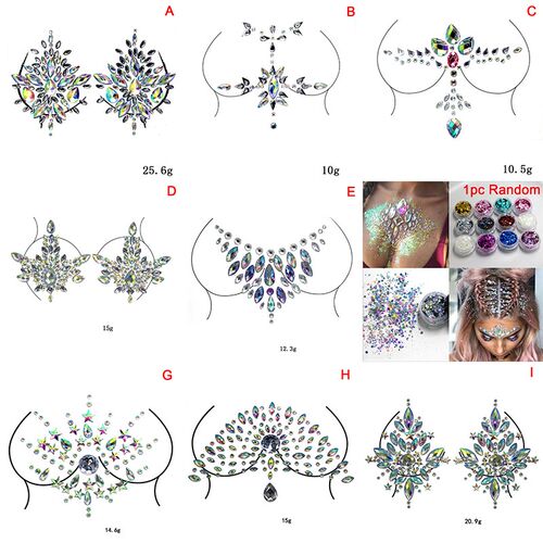 Women's Temporary Tattoos Fake Tattoo Stickers Chest Jewels