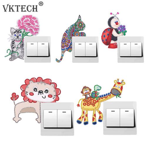 5D DIY Diamond Painting Luminous Switch Stickers Diamond Em