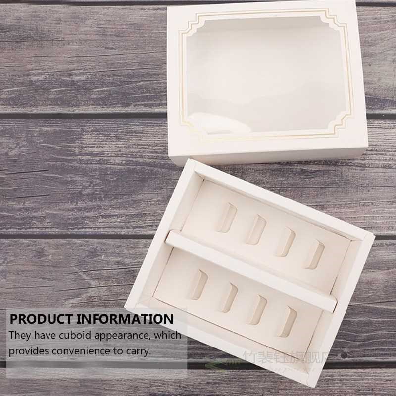 10pcs Paper Macaron Box Cake Box With Window Paper Packing B