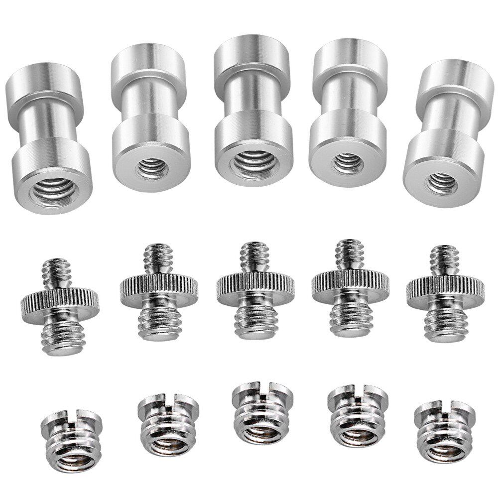 Neewer 15 Pieces 1/4'' 3/8''Metal Threaded Screw Converter