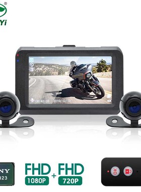 MT22 Motorcycle DVR Dash Cam Full HD 1080P+720P Front Rear V