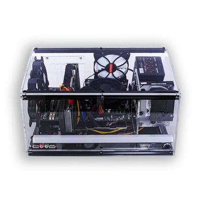 Full-side transparent acrylic horizontal computer mainframe