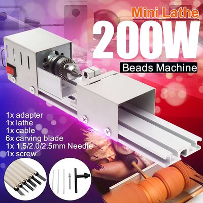 Professional 200W Mini Lathe Bead Machine Woodwork DIY Lathe