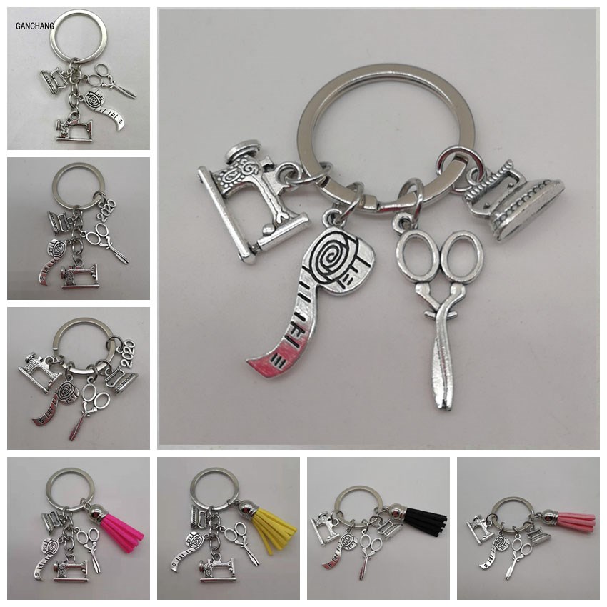 new fashion jewelry sewing machine key chain, tailor key cha