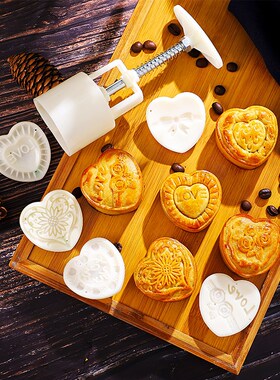 Hot Sale 6 Style 3D Flowers Stamps Moon Cake Decor Mould Bar