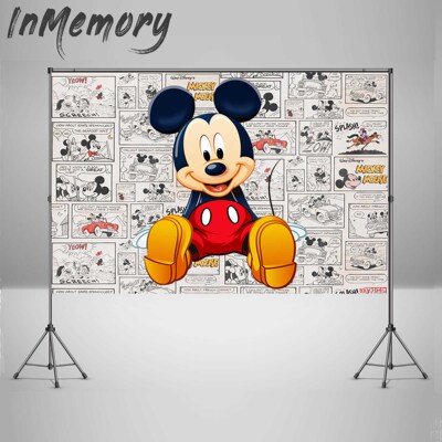 Vinyl Photocall Photography Background Retro Mickey Backdrop