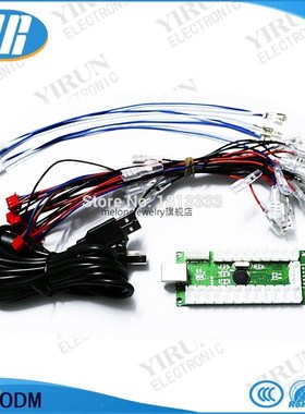 1 Player Encoder Board LED Push Buttons Wire Cables DIY Zero