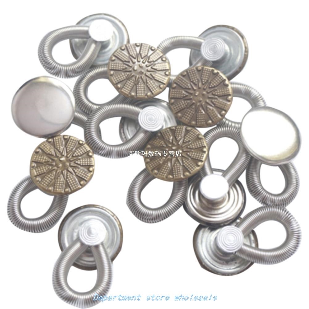 6pcs Collar Button Durable Spring Coat Extension Stretch Wai