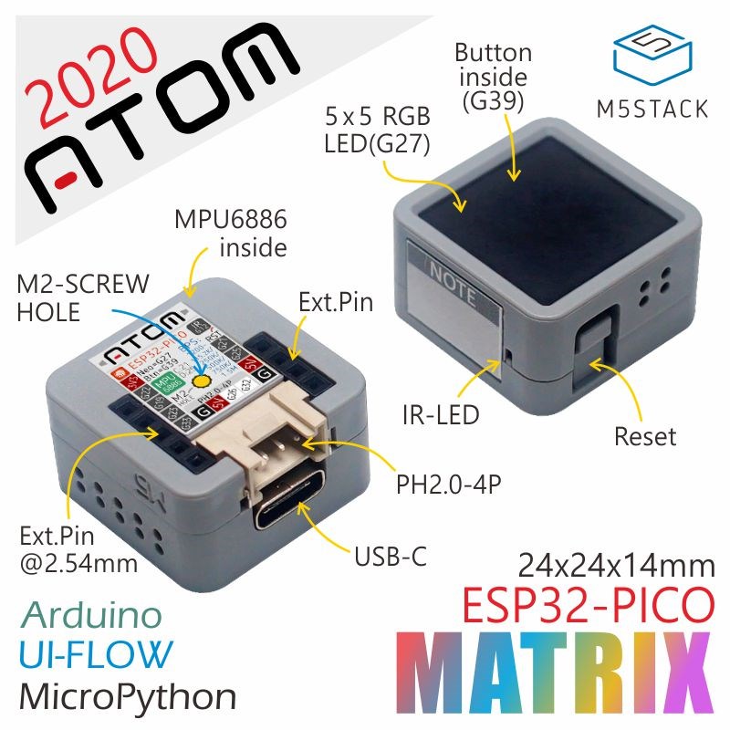 M5Stack Official 2020 New Arrival ATOM Matrix ESP32 PICO Dev