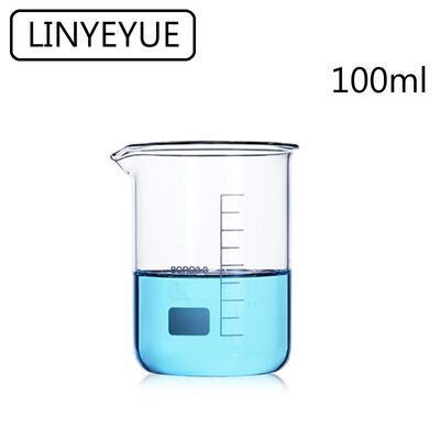 LINYEYE 100mL Glass Beaker Borosilicate Glass Measuring hig