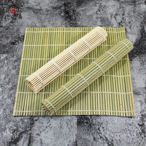 Japanese sushi curtain bamboo curtain white skin green leath