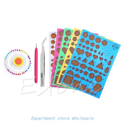 Paper DIY Quilling Tools Template Mould Board + Tweezer +Pin