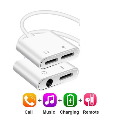 2 in 1 Audio Adapter charging Earphone Cable For iPhone 12 X