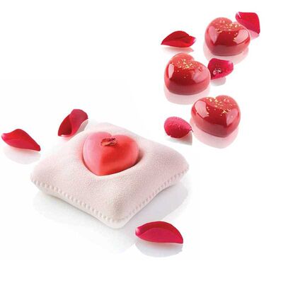 2PCS Pillow Heart Shaped Silicone Baking Mold Chocolate Jell