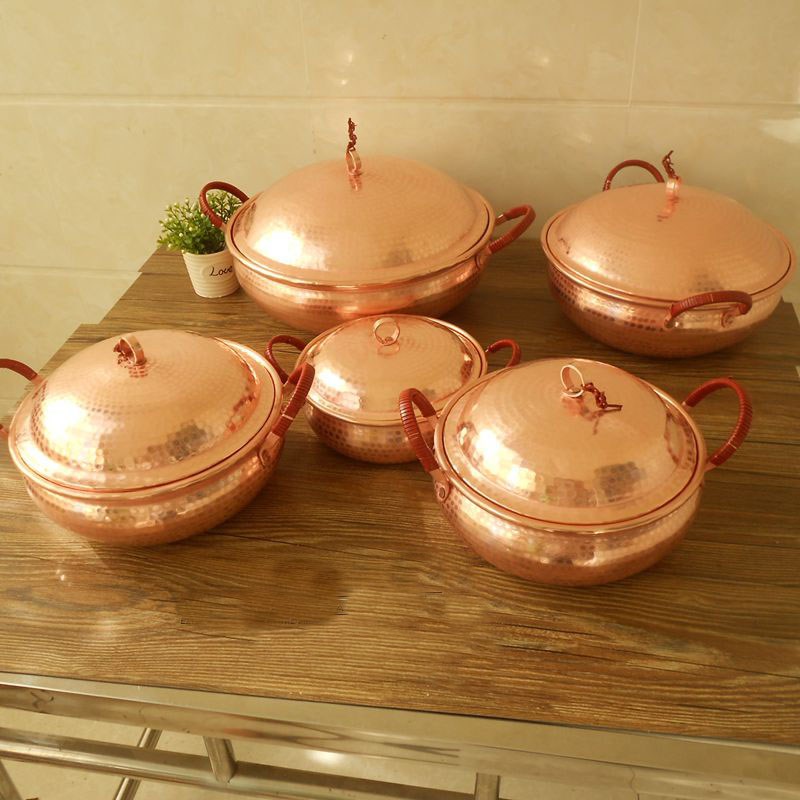 Pure Copper Pot Stew Pot With Lid Thick Handmade Casserole S