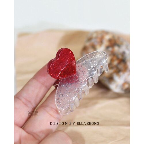 Young girl's heart Clip - Retro little fresh hair clip back