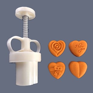 Plastic Mooncake Mold 30g Heart Stamp Cookie Cutter Mould DI