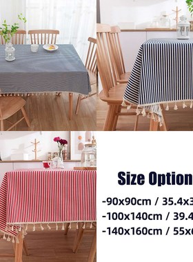 90/100/140cm Stripe Printed Kitchen Table Cloth Tablecloth R