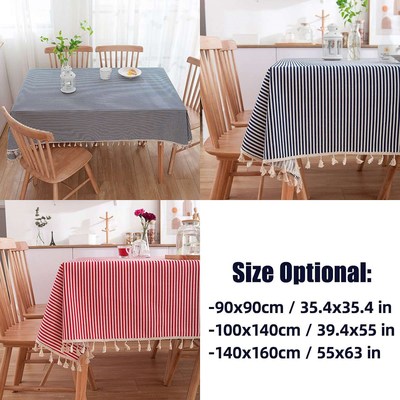 90/100/140cm Stripe Printed Kitchen Table Cloth Tablecloth R