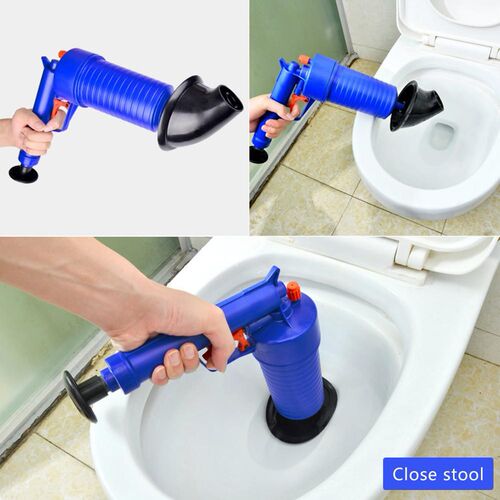 Dredge Plug Air Pump Pipe Plunger Toilet Drain Cleaner Sewe