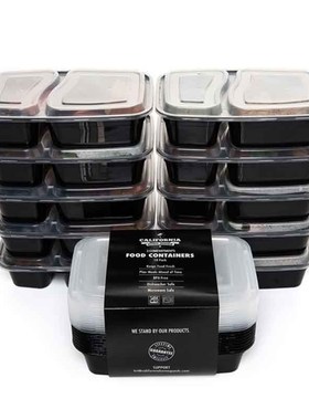 10 Pcs Plastic Reusable Bento Box Meal Storage Food Prep Lun