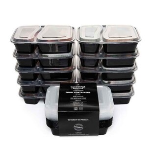 10 Pcs Plastic Reusable Bento Box Meal Storage Food Prep Lun