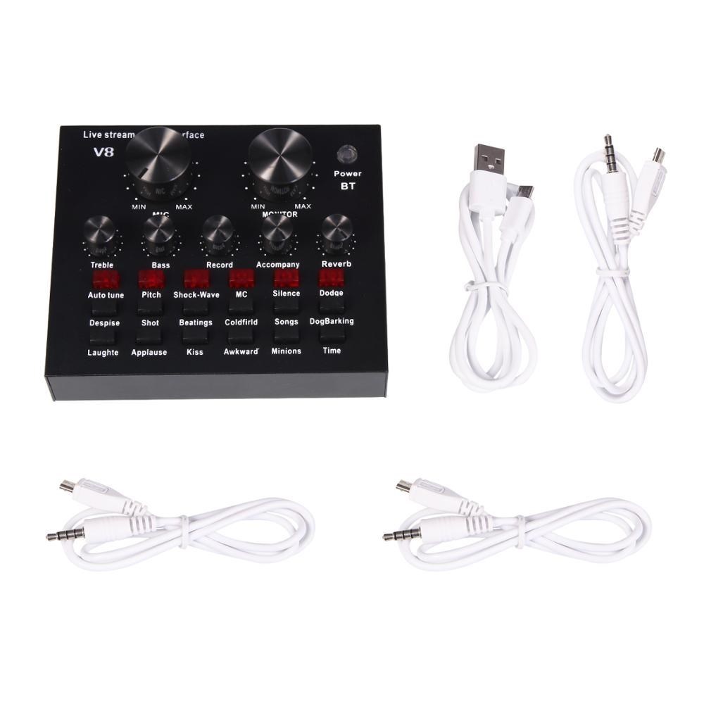 V8 Audio Mixer Sound Card for Recording SB Audio Interface I
