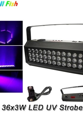 36LED UV Purple Stage Par Light Ultraviolet Strobe Blackligh