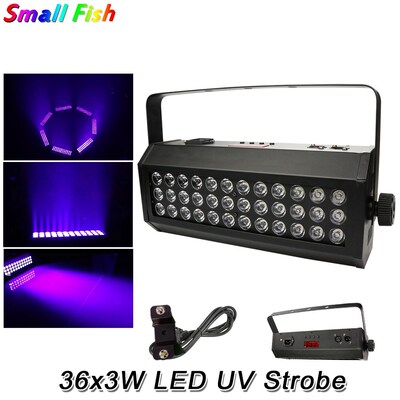 36LED UV Purple Stage Par Light Ultraviolet Strobe Blackligh