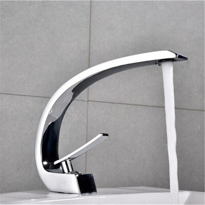 Chrome Orange Basin Faucets Modern Bathroom Mixer Tap Brass