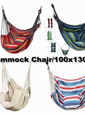 2 Pillow Hammock Hanging Rope Hammock Chair Swing Seat Large