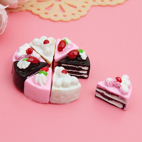 10PCS Artificial Fake Food Cake Resin Play Doll House Toy Mi