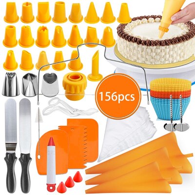 156PCS Cake Turntable Set Rotating Platform Multifunctional