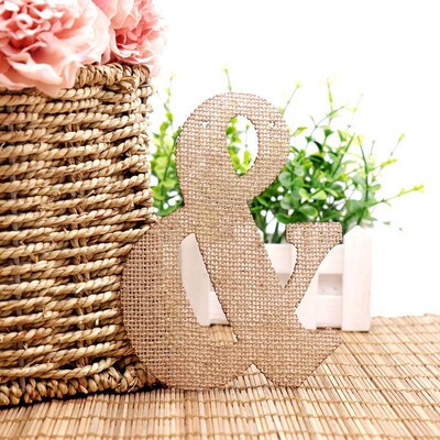 New Hessian Letter A-Z No.0-9 Jute Fabric Rustic Burlap Bunt