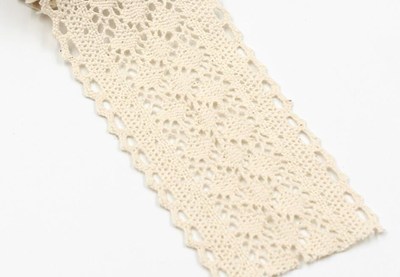 5yards/lot, 6cm Width, White Beige Black Cotton Lace Ribbon