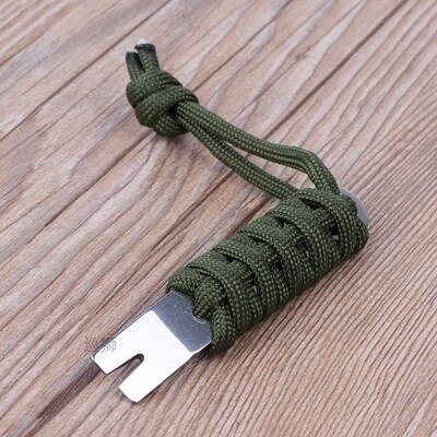 Unique Mini EDC Tool Crank Crowbar Pocket Pry Bar Paracord S
