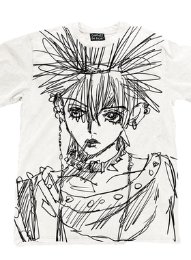 AT荒诞小镇 NANA娜娜少女漫短袖个性暗黑潮流Y2K日系Manga穿搭T恤