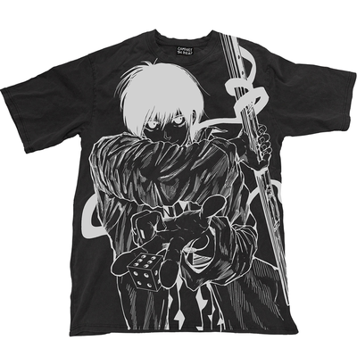 AT荒诞小镇 坂本日常南云与市SAKAMOTO DAYS二次元线稿短袖T恤Y2K