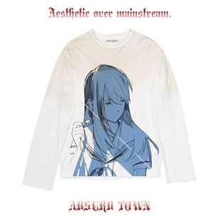 AT荒诞小镇 gyaru千禧风Y2K日系个性personality脏脏T恤长袖穿搭