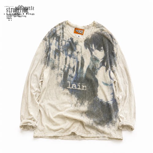 荒诞小镇 Serial Experiments Lain 暗黑亚文化复古水洗做旧破洞