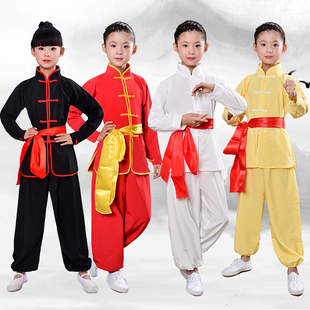 儿童武术练功服装中小学生太极训练衣服武馆武校长短袖武术表演服